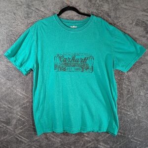 Unisex "Carhartt Over Alls" Est 1889 Emblem T-Shirt Size L Kelly Green